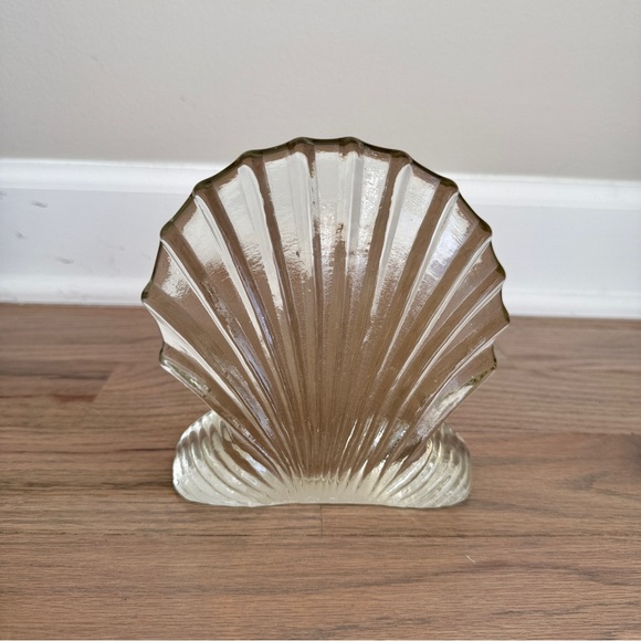 BLENKO Other - Blenko Scallop Shell Sculpture Bookend Art Glass Nautical Coastal Paper Weight